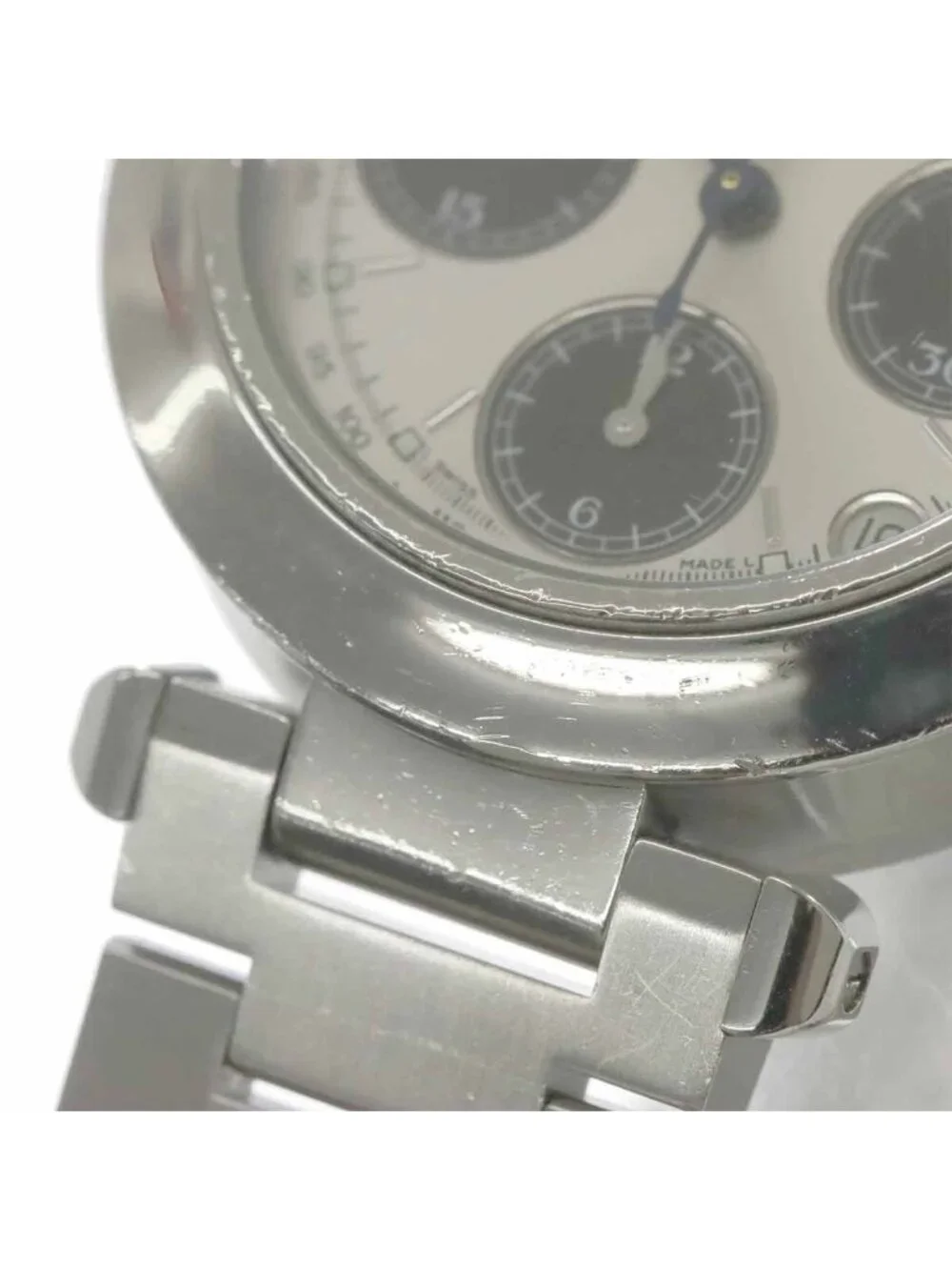 Cartier Pasha C Chronograph Boys Watch Date Silver Automatic Pashac